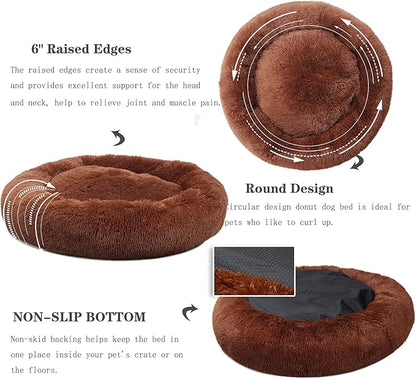 nononfish Marshmallow Cat Bed Kawaii Cat Nest Bed for Indoor Cats Washable Fluffy Anti Anxiety Kitten Bed 19 Inches