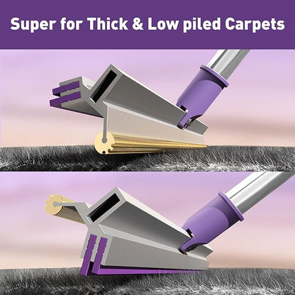 52" Carpet Rake for Pet Hair Removal, Adjustable and Reusable Pet Hair Carpet Rake, Long Handle Large Dog Hair Carpet Scraper for Rugs, Carpets, Stairs,Pet Beds, Carpet Brush Hair Remover Broom