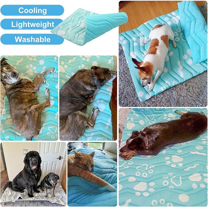 BEAUTYZOO Upgrade Dog Cooling Mat Extra Large, Reversible Self-Cooling Mat for Dogs, Thicken Pet Ice Cool Pad Blanket for Summer Kennel Sofa Bed Floor Car Seat, Machine Washable&Foldable, 59"x40"