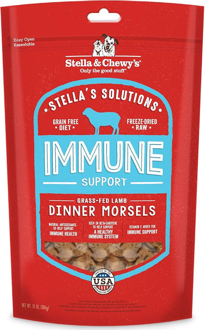 Stella & Chewy's Stella's Solutions Immune Boost Grass-Fed Lamb Dinner Morsels Freeze-Dried Raw Dog Food, 13 oz.