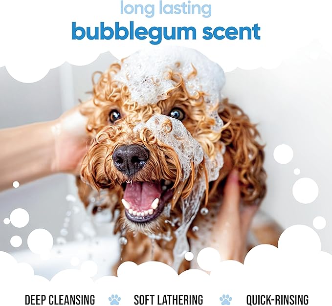 Bubblegum Dog Shampoo by Buddycare | Dry Skin & Itchy Skin Relief for Smelly Dogs | Deep Cleansing Shampoo for Dogs Puppy Sensitive Skin | Dog Shampoo & Conditioner | with Aloe & Vitamin B5 (16.90oz)