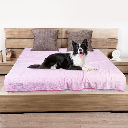 Premium Soft Dog Blankets for Large Dogs, Large Cat Blanket Calming Washable for Bed Couch Protection Cover, Dog Essentials for Large Dog, 66 * 82 inches, Pink