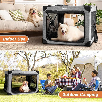 MIU COLOR Portable Dog Playpen 32 Inch, Foldable Play Pen for Indoor Dogs Cats, Dog Kennel Tent for Rabbit or Small Animals, Breathable with Window, Soft mat, Heavy-Duty Oxford, Steel Frame