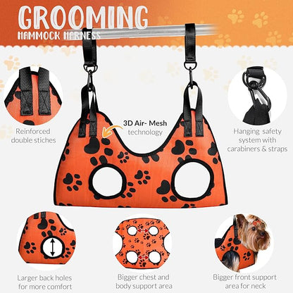 2025 16-in-1 - Dog Grooming Hammock - Dog Hanging Harness for Nail Trimming - Pet Grooming Hammock - Dog Sling for Nail Trimming - Dog Nail Trimming Hammock - Dog Holder for Nail Trimming