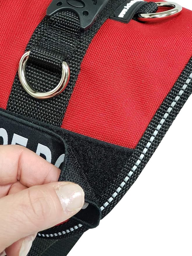 ActiveDogs Service Dog Vest Air-Tech Mesh Harness, XS Girth 16"-20" w/Handle, ADA Cards + Reflective Service Dog Patches - Red