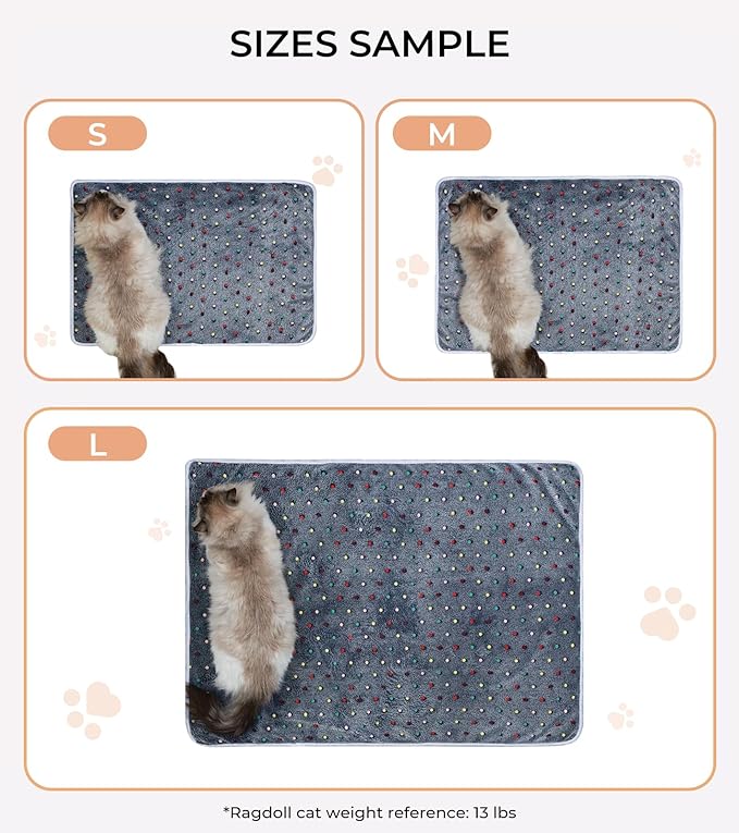1 Pack 6 Blankets Dog Cat Soft Fluffy Fleece Pet Blanket Warm Cute Print Design Puppy Kitten Blanket Doggy Dot Large(41"x31")