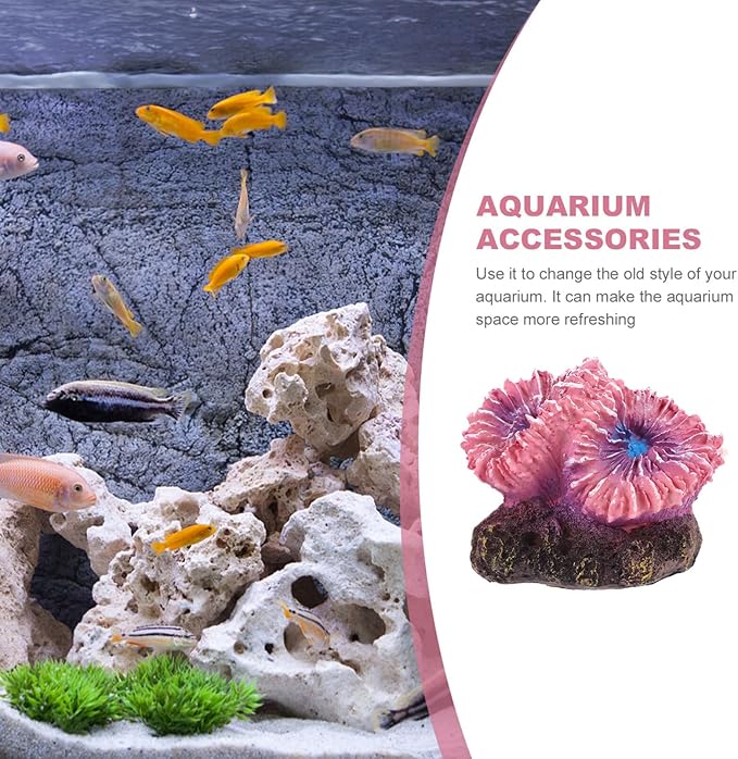 ABOOFAN Aquarium Coral Ornaments, Artificial Coral Reef Aquarium Ornament Reef Decor for Fish Tank Landscape Decoration
