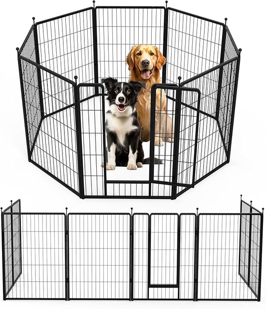 Dog Playpen 40 Inch 8 Panels, Ideal Dog Fence for Small/Medium/Large Dogs Indoor & Outdoor Bliss, Perfect Dog Pen for Camping, Yard, RV, Garden Fence, Black