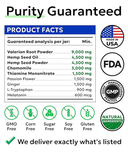 BARK&SPARK Advanced Calming Chews for Dogs - Hemp Chew + Melatonin - Anxiety Relief - Sleep Aid - Relaxing Treats - Stress Relief During Fireworks, Storms, Thunder, Barking - Made in USA - 60Ct