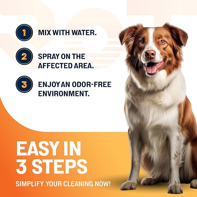 RoTak Odor Control MAX Pet Odor Eliminator Concentrate Indoor Outdoor Scent Neutralizer Deodorizer with Live Enzyme Perfect for Artificial Turf and Litter Box (32 oz Concentrate - Makes 5 Gallons)