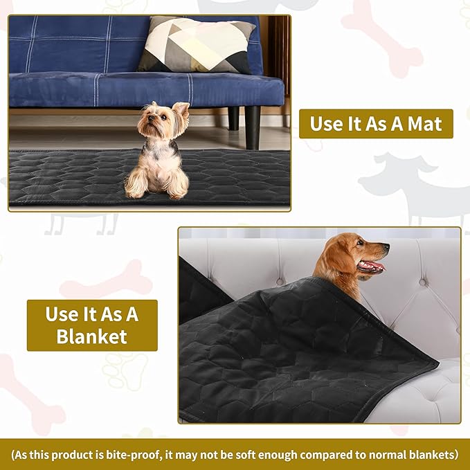 HOMBYS Indestructible Dog Blanket Chew Proof and Waterproof Dog Blanket, Quilt Design Reversible and Washable Pet Blanket Protects Furniture, Couch, Bed, and Car from Scratches, Teeth, 25"x35"