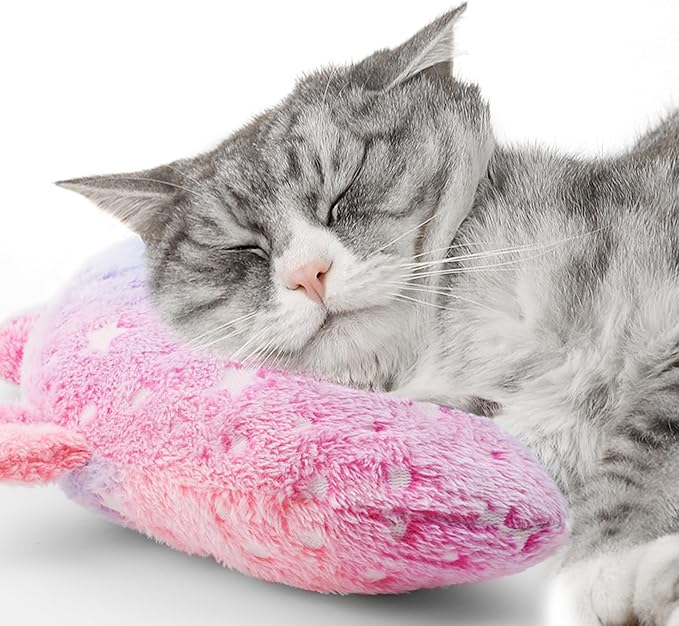 Dog Pillows for Small Dogs and Cats, Anxiety Relief Pillows for Dogs and Cats, U-Shape Pillow for Improving Pet Sleeping, Half-Count Soft Cat Pillow, Machine Washable (Pink)