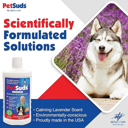 Probiotic Shampoo and Conditioner for Dogs, 16 oz Lavender Scented - Helps with Hotspots, and Dry, Oily Skin - Hypoallergenic, Sulfate Free, No Synthetic Perfumes or Dyes
