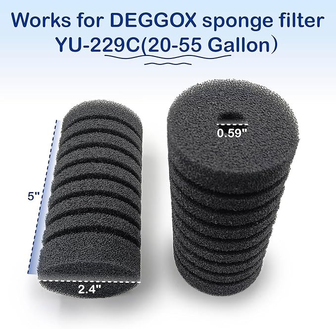 Aquarium Sponge Filter Replacement Sponges (4-Pack) for 229C (20-55 Gallon)