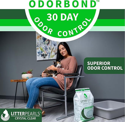 Litter Pearls Crystal Clear Unscented Non-Clumping Crystal Cat Litter with Odorbond, 7 lb