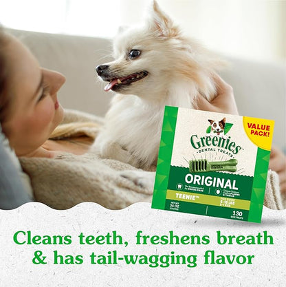 Greenies Teenie Dental Dog Treats 3-Flavor Variety Pack, (3) 12 oz. Pouches, 129 Total Treats