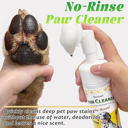 Dog Paw Cleaner - No Rinse Foaming Cleanser Waterless Dog Shampoo Mild Formula Paw Moisturizer for Dogs and Cats (5.07 fl oz/150ml)