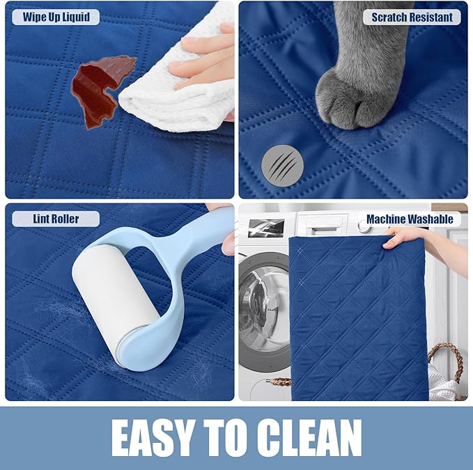 Smiry Waterproof Dog Blanket, Reversible Dog Bed Cover Pet Blanket, Soft Couch Cover for Dogs Washable, Bed Couch Sofa Furniture Protector for Puppy Cat Kids (30"x70", Navy/Blue)