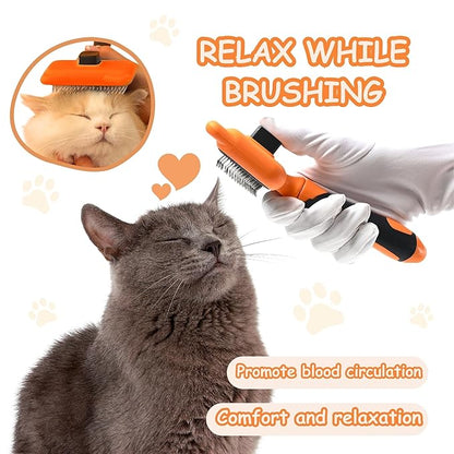 Cat Brush with One-Click Release  This versatile dog brush for shedding and massaging is the perfect pet grooming tool for indoor cats and dogs, suitable for pets of all hair types.