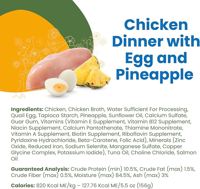 almo nature HQS Complete Wet Dog Food Chicken Dinner with Egg and Pineapple 5.5 oz (Pack of 48)