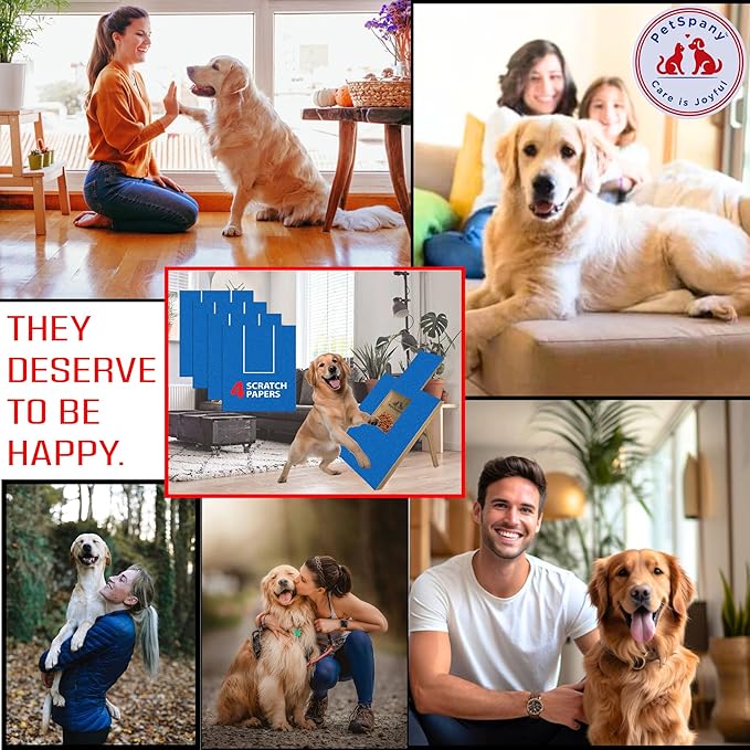 4 PCS Premier Self-Adhesive Sandpaper14.55x10.39 inch, 80 Grit  Dog Nail Scratch Pad Replacement Paper _andpaper for Dog Nail Scratch Board with Treat Box (Blue)