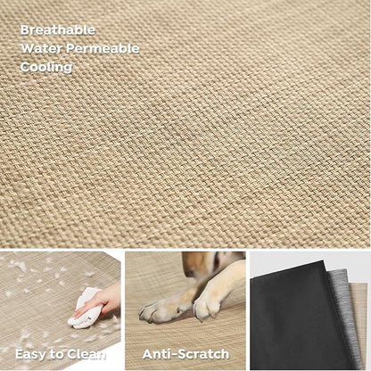 Veehoo Cooling Elevated Dog Bed, Raised Dog Beds for Large Dogs, Outdoor Dog Bed with Guardrail, Upgraded Non-Slip Feet, Breathable Teslin Mesh, Portable Camping Dog Cot, XXLarge, Beige Coffee CWC2404