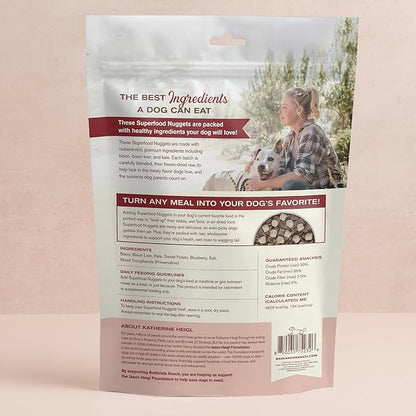 BADLANDS RANCH Superfood Nuggets – Freeze-Dried Raw Dog Food Topper/Treat. Nutrient-Dense Bison & Kale Formula. No Artificial Additives. Premium 8oz Bags – 4-Pack Bundle