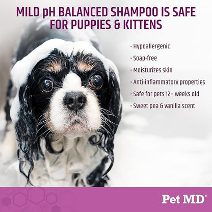 Pet MD EFA Deodorizing Shampoo for Dogs & Cats - Hypoallergenic Dog Shampoo for Sensitive Skin, Dry Skin, Itching, and Flaking - Professional Dog Shampoo Gallon