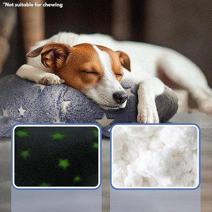 Dog Calming Pillow, Glow in The Dark Dog Put Head on, Soft Question Mark Pillows for Dogs, Kids, Adults, Washable Dog Bed Pillow, Cozy Dog Body Pillow (M Blue)