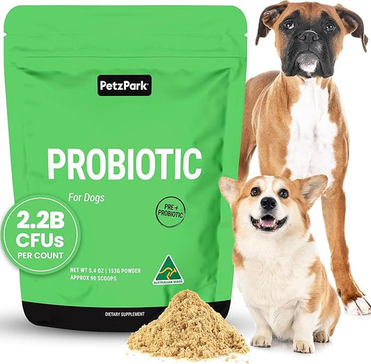 Probiotic for Dogs - Grain-Free Digestive Support Powder for Diarrhea, Bloating & Gas - Promotes Immune Support & Oral Health - Reduces Paw Licking, Allergies & Yeast Infections - 5.4 oz - 90 Scoops