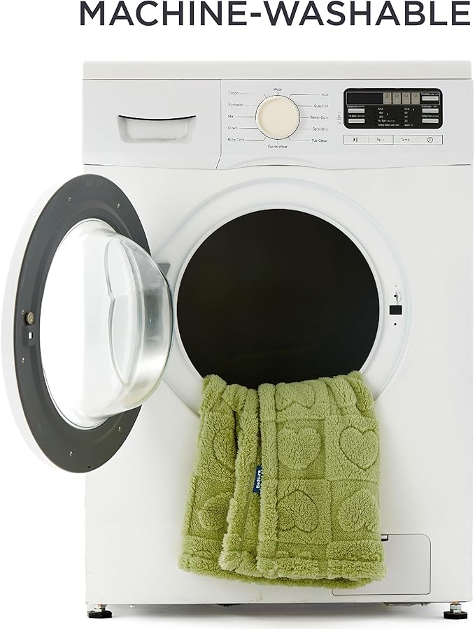 Bedsure Dog Blanket for Small Dogs Washable - Soft Fluffy Puppy Blanket with Premium 300GSM Coral Fleece, Cozy Calming Cat Blankets for Indoor Cats, Fuzzy Pet Blanket for Kitten Doggy, Green, 25x35IN