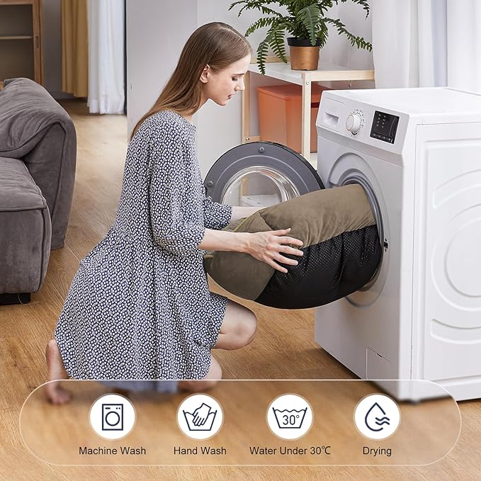 JOEJOY Rectangle Dog Bed for Large Medium Small Dogs - Washable Orthopedic Sofa Bed, Soft Breathable Puppy & Pet Cuddler, Durable Calming Dog Bed with Anti-Slip Bottom, Multiple Sizes, Dark Brown