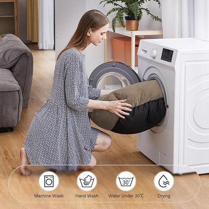 JOEJOY Rectangle Dog Bed for Large Medium Small Dogs - Washable Orthopedic Sofa Bed, Soft Breathable Puppy & Pet Cuddler, Durable Calming Dog Bed with Anti-Slip Bottom, Multiple Sizes, Dark Brown