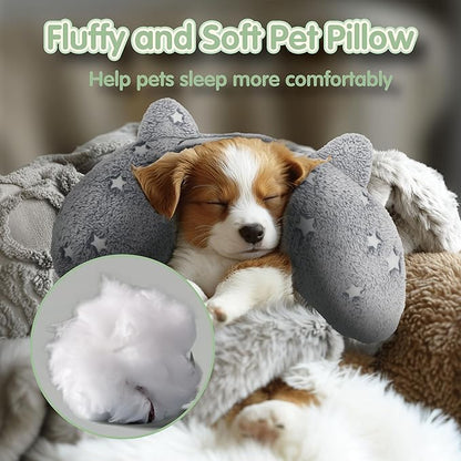Dog Pillows for Medium Dogs, Glow in The Dark Soft Dog Neck Pillow, U-Shaped Pillow for Cat and Dog, Machine Washable Dog Toy & Dog Birthday Gift (Glow Grey, M)