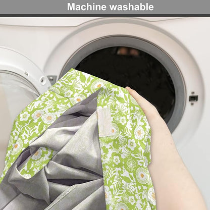 Ambesonne Botanical Dog Crate Cover, Abstract Pattern with Floral Details Spring Beauty Blossom, Easy to Use Pet Kennel Cover for Medium Large Dogs, 42 Inch, Apple Green Pale Orange