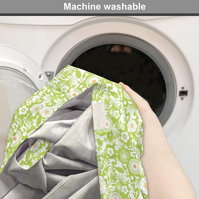 Ambesonne Botanical Dog Crate Cover, Abstract Pattern with Floral Details Spring Beauty Blossom, Easy to Use Pet Kennel Cover for Cats & Medium Dogs, 30 Inch, Apple Green Pale Orange