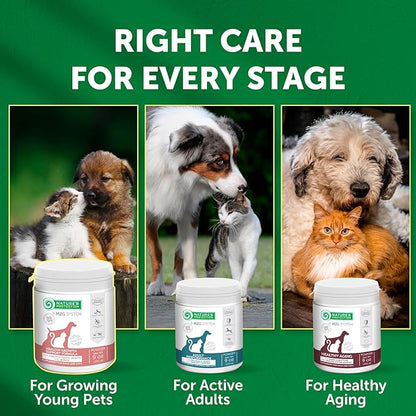 Nature's Protection Hip Joint Supplement for Dogs - Puppy Healthy Growth Mineral Supplements with Calcium for Development Support, Bone & Teeth Strength, Gut Health for Dogs & Cats of All Breeds, 9 Oz