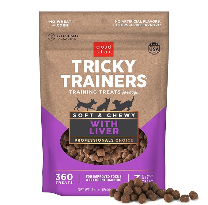 Cloud Star Tricky Trainers Chewy Dog Treats  Whole Grain Soft for Adult & Puppy