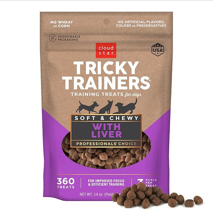 Cloud Star Tricky Trainers Chewy Dog Treats  Whole Grain Soft for Adult & Puppy