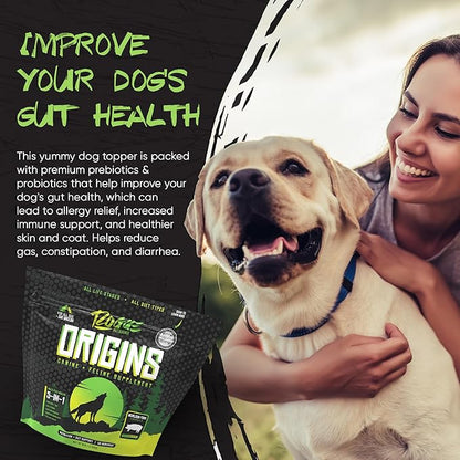 ROGUE PET SCIENCE Origins 5-in-1 Dog Supplement - Powdered Food Topper w/Natural Heirloom Pork Protein- Supports Healthy Digestion, Skin, and Coat - Helps Reduce Itching & Joint Inflammation (2 lbs)