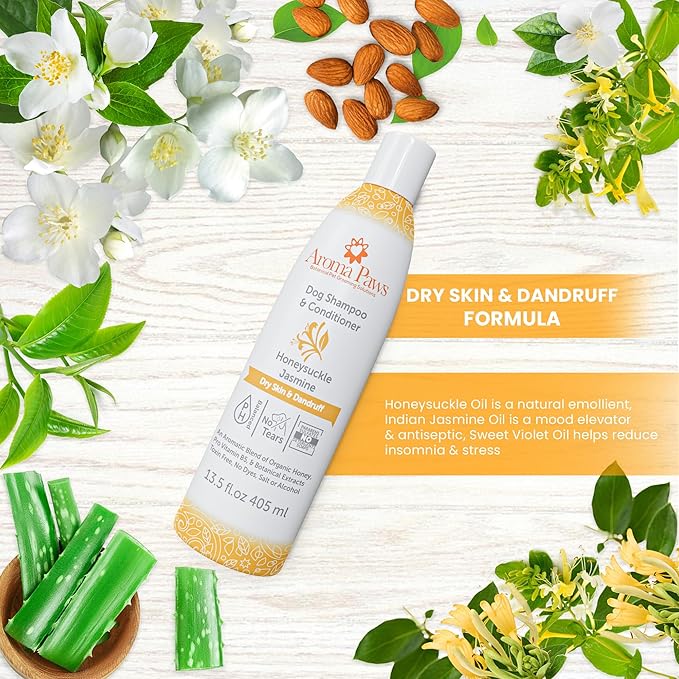 Dog Shampoo  Cleansing Wash, Conditioning, Moisturizing  Toxin Free, Healthy Ingredients  Aromatic Grooming Puppy Shampoo  Tearless Cleaner, Honeysuckle Jasmine