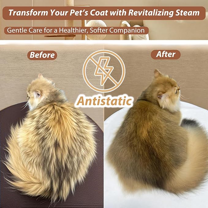 3 in 1 Cat Steam Brush Rechargeable Anti-Static Pet Spray Hair Removal Comb for Shedding and Grooming Multi-functional Pet Massage Brushes for Cats Dogs Small Animals