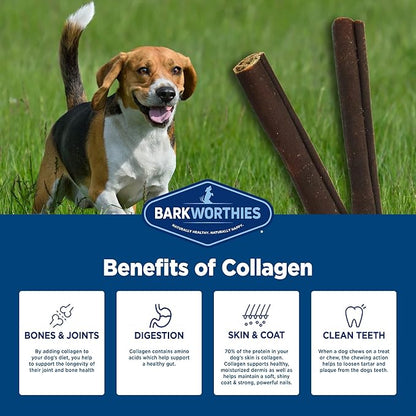 Barkworthies Plain Collagen Stick Dog Treats, 6-Inch, 8-Count