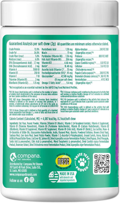 Doggie Dailies 5 in 1 Multivitamin for Dogs, Dog Multivitamin for Skin and Coat Health, Joint Health, Improved Digestion, Antioxidants, Support a Healthy Immune System (Peanut Butter) 225 Soft Chews