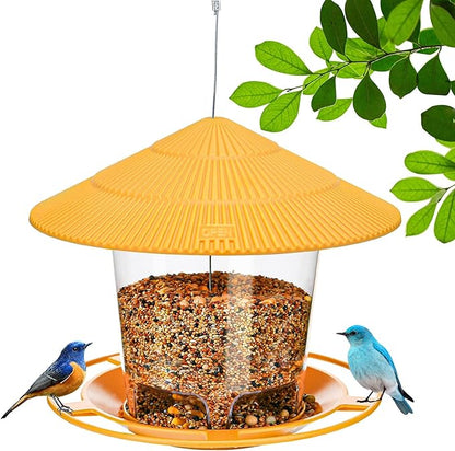 Bird Feeder Outdoor Hanging for Wild Bird Seed, Yellow