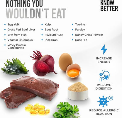 Know Better for Dogs - Beef Recipe, RAW or Cooked Premix/Supplement for Making Homemade Dog Food, All Natural, Holistic Veterinarian Approved, Grain Free, No Artificial Additives