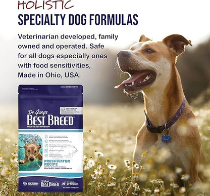 Best Breed Dr. Gary's Freshwater Recipe Slow-Cooked in USA [Natural Dry Dog Food for All Breeds and Sizes] - 4lbs.