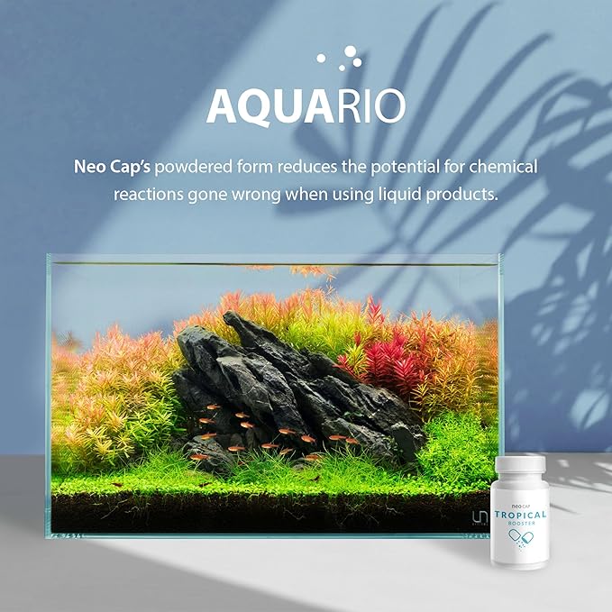 Neo Cap - Water Conditioner for Aquarium Tank with Organic Carbon - Supports Healthy Water Conditions, Enhances Clarity, Safe for Freshwater & Saltwater - Booster Tropical, 20 Capsules