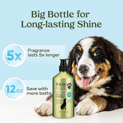 PAWFUME Dog Shampoo and Conditioner, Blue Ribbon, 2-Pack  Nourish & Detangle for a Silky Soft Coat  Probiotic, Deep-Cleaning, pH-Balanced Formula  Puppy Shampoo and Conditioner for All Breeds