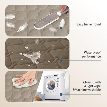 gogobunny 100% Double Sided Waterproof Dog Blanket Soft Pet Bed Cover Reversible Protect Furniture Couch Sofa Car for Puppy Cat Kids (Dark Walnut/Light Walnut, 82x102 Inch (Pack of 1))